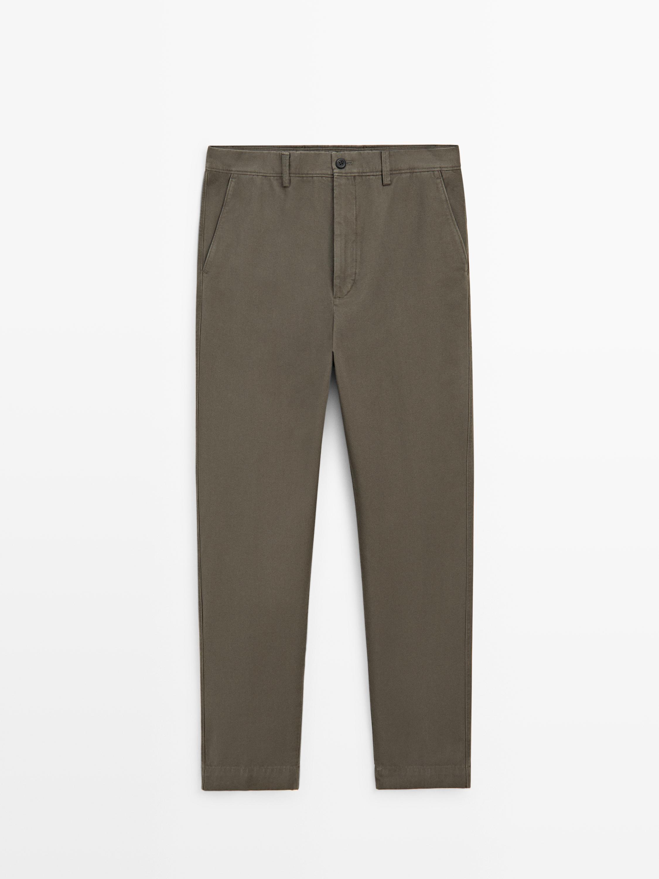 Pantalon tapered fit coton